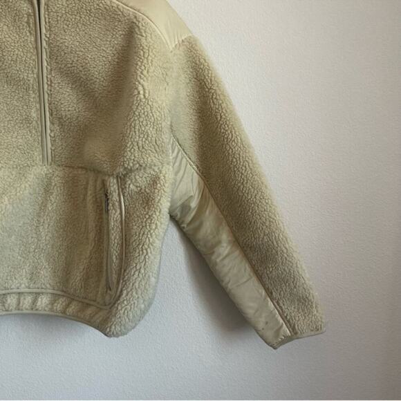Madewell Faux Shearling Half-Zip Pullover in Ecru Size: XS, NWT - Picture 5 of 12